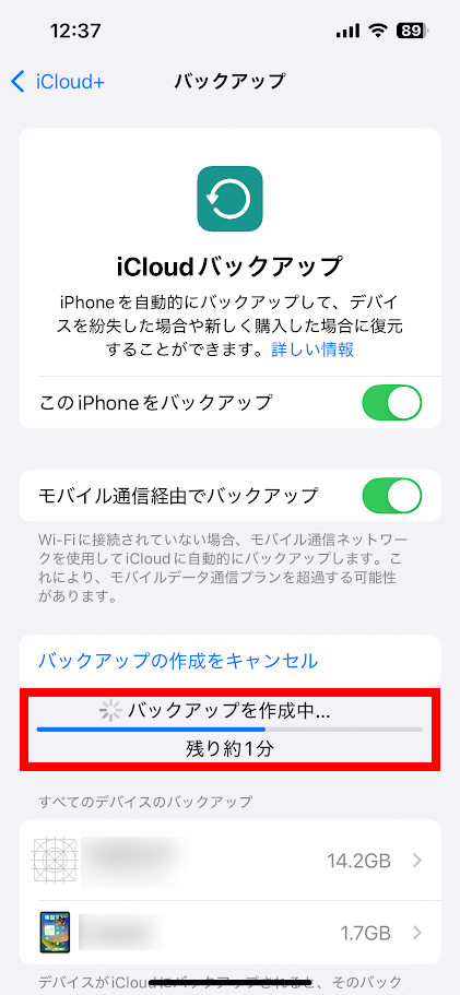 バックアップ手順6